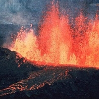 Hawaii an active volcano erupting