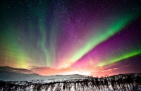 Aurora borealis at dawn