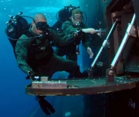US Navy Seals enter submarine